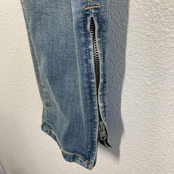 mnml Jeans Mens 40 Blue Light Wash Skinny Tapered Ankle Zip Button Fly Stretch - Picture 4 of 16